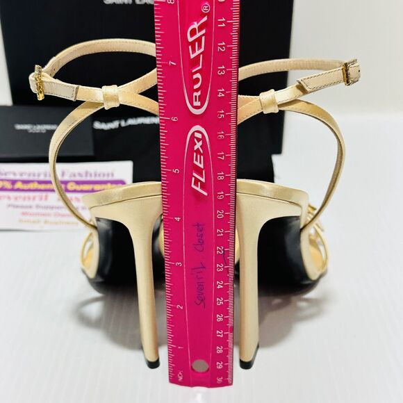 Saint Laurent Lila EU 38/ US 8 Sandals Soft Nude Gippy Buckle Ankle-Strap NIB - Picture 6 of 10